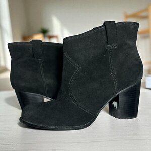 Splendid Black Suede Western Ankle Booties